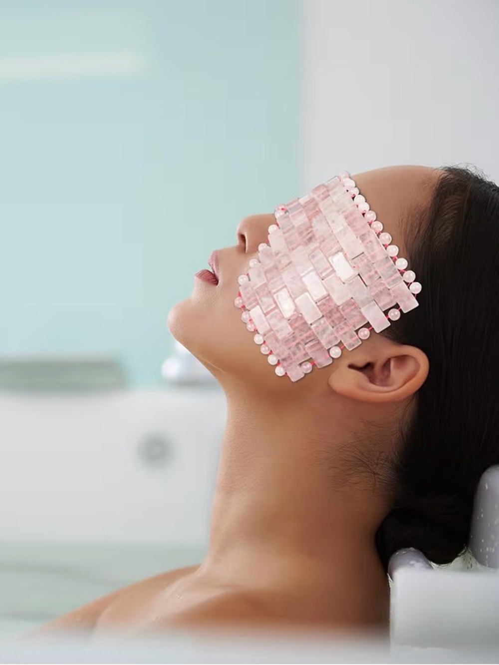 Pink Rose Quartz Eye Mask Cooling & Relaxation | Meditation | Sleep | Stress